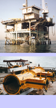 Pile entering the sleeve